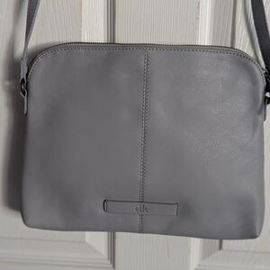 Elk Gray Leather Crossbody Bag